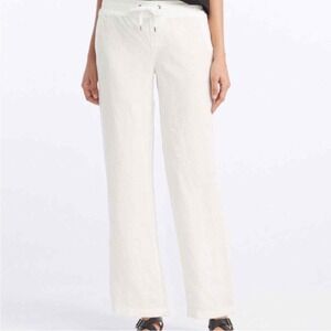 NEW LL BEAN Favorite Fit 100%‎ Linen pants size 12 Beachy Resort Vacation Summer
